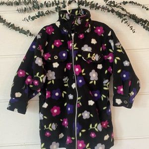 Pine peak blues by Nordstrom zip up fleece jacket floral girls size 5-6